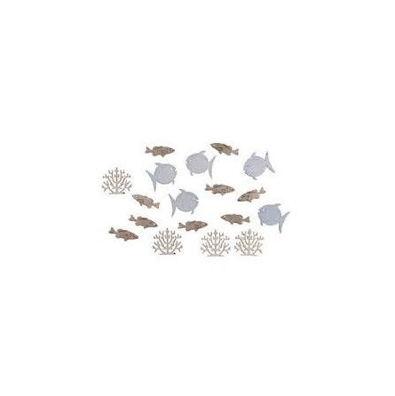 Miniature en bois poissons + corail - IkaIpaka Royan