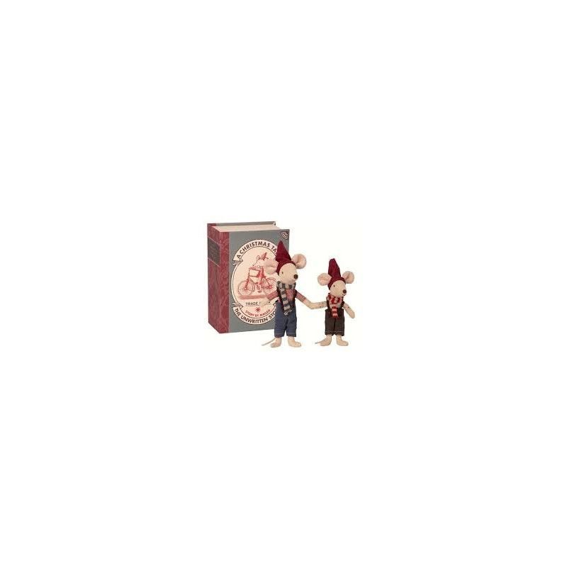 Christmas mice in book, duo souris maileg en boite - IkaIpaka Royan