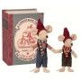 Christmas mice in book, duo souris maileg en boite - IkaIpaka Royan