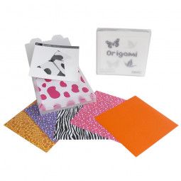 Boîte 100 Feuilles Origami 15X15 assorties + 10 fiches Oz