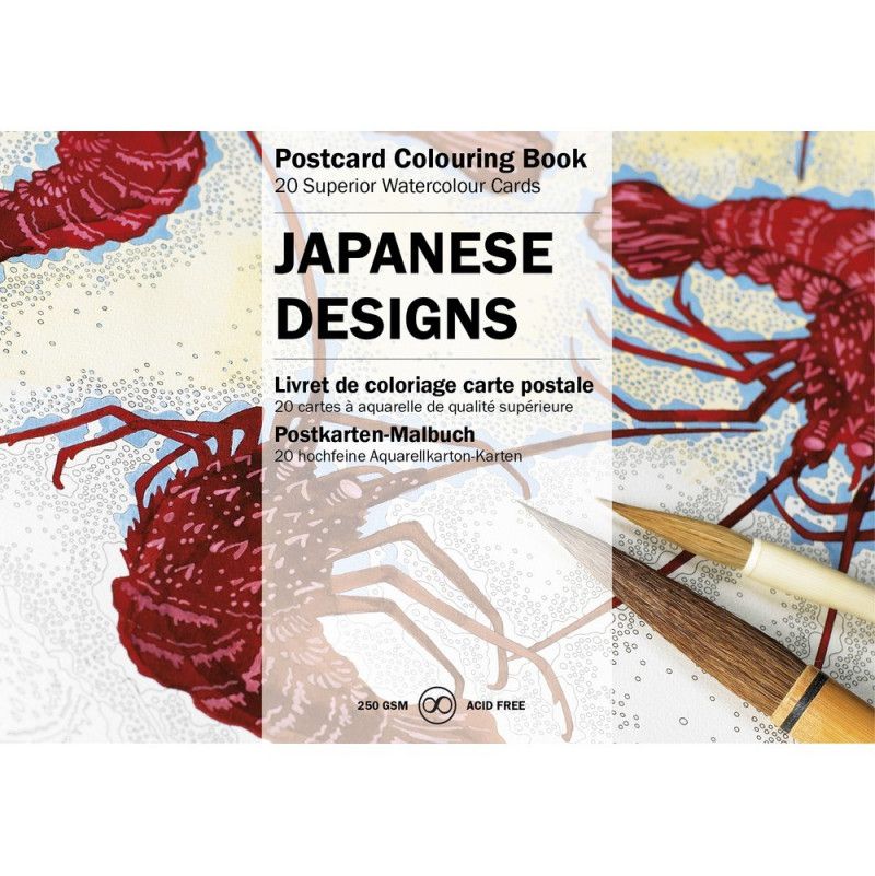 Pepin bloc 20 cartes postales à colorier 10,5 X 15 cm Designs Japonais - IkaIpaka Royan