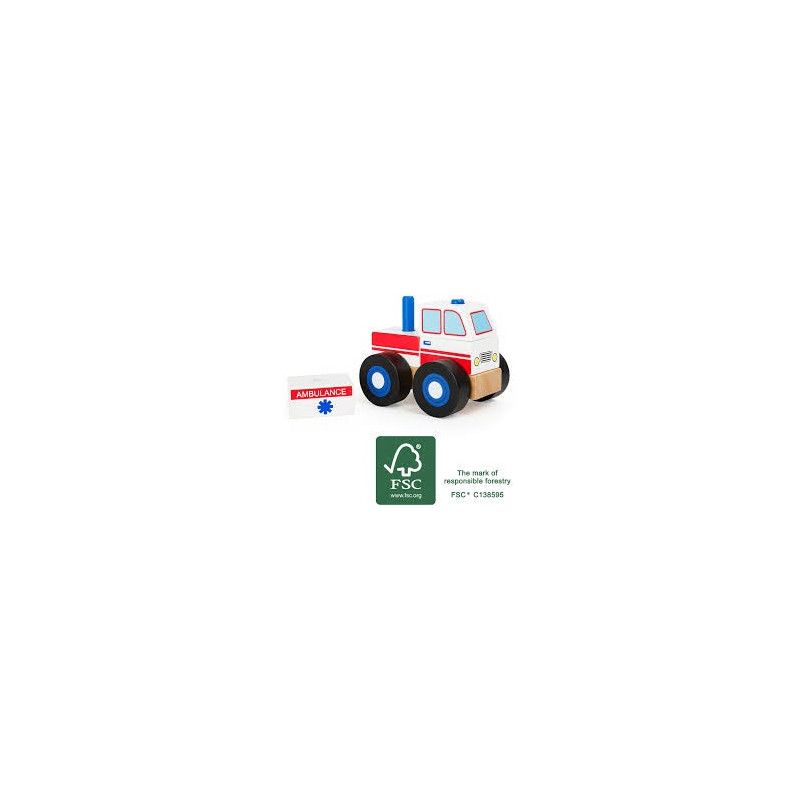 Voiture bois Ambulance à construire Legler Ikaipaka jeux &