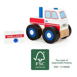 Voiture bois Ambulance à construire Legler Ikaipaka jeux &