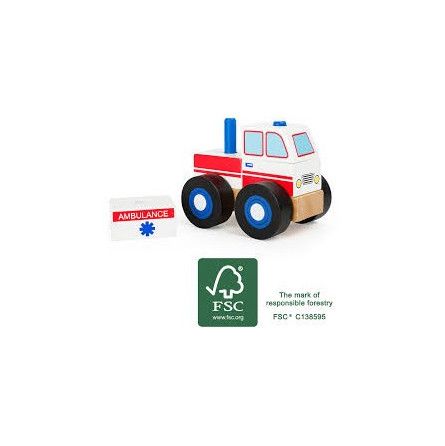 Voiture bois Ambulance à construire Legler Ikaipaka jeux &
