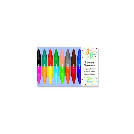 8 crayons doubles côtés Djeco Ikaipaka jeux & jouets Royan