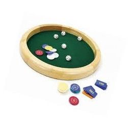 Piste de dés en bois naturel 40 cm Cartamundi Ikaipaka jeux &