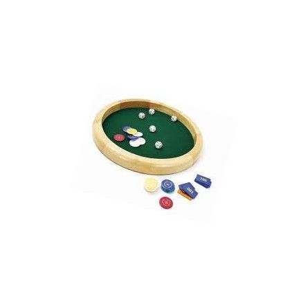 Piste de dés en bois naturel 40 cm Cartamundi Ikaipaka jeux &