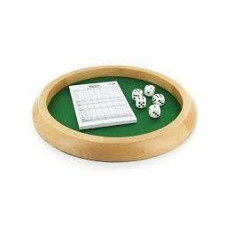Piste de dés en bois 30 cm (5 des + carnet yams) - IkaIpaka Royan