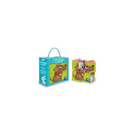 4 Cubes et livre les bébés animaux de la maison Sassi Ikaipaka