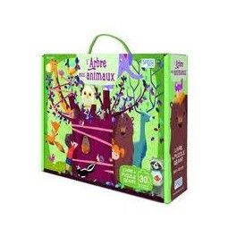 Puzzle + Livre L'Arbre aux animaux Sassi Ikaipaka jeux & jouets