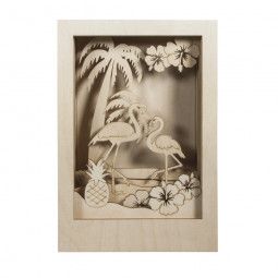 Kit bois Cadre - Motifs 3D Flamant - IkaIpaka Royan