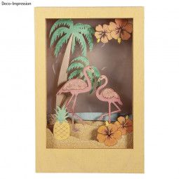 Kit bois Cadre - Motifs 3D Flamant - IkaIpaka Royan