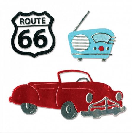 Sizzix Thinlits Kit - Vintage Car & Radio - IkaIpaka Royan