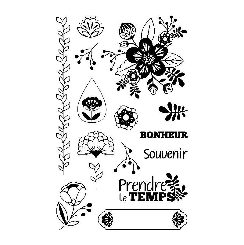 Tampons clear Grafic time flowers - IkaIpaka Royan