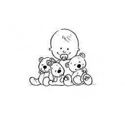 tampon bois bébé + ours - IkaIpaka Royan