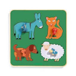 Puzzle gros bouton family farm - IkaIpaka Royan