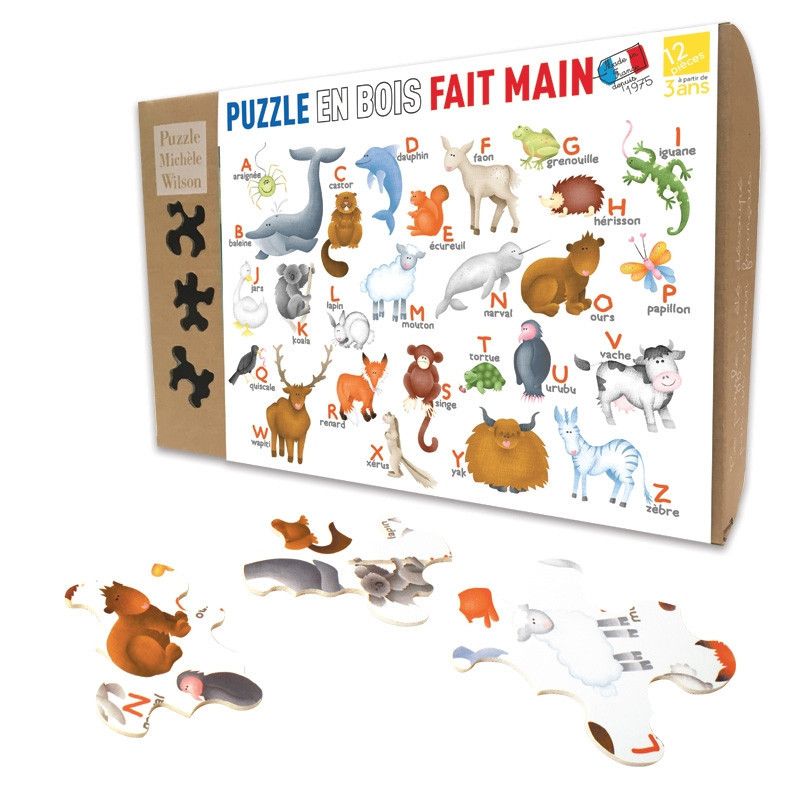Puzzle Michèle Wilson Enfant 12p - L'Alphabet des Animaux