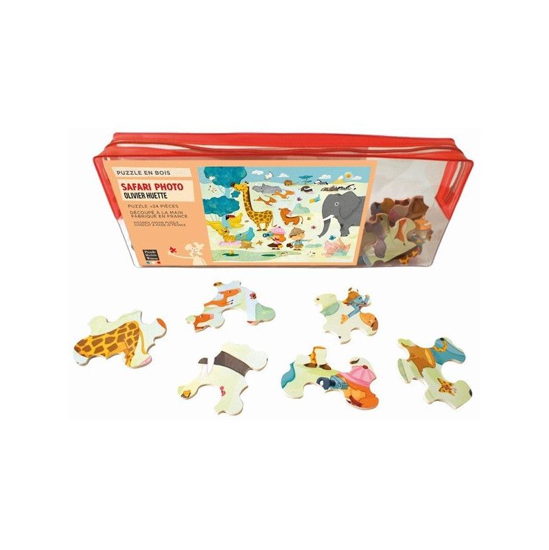Puzzle Michèle Wilson Enfant 24p - Safari Photo - trousse