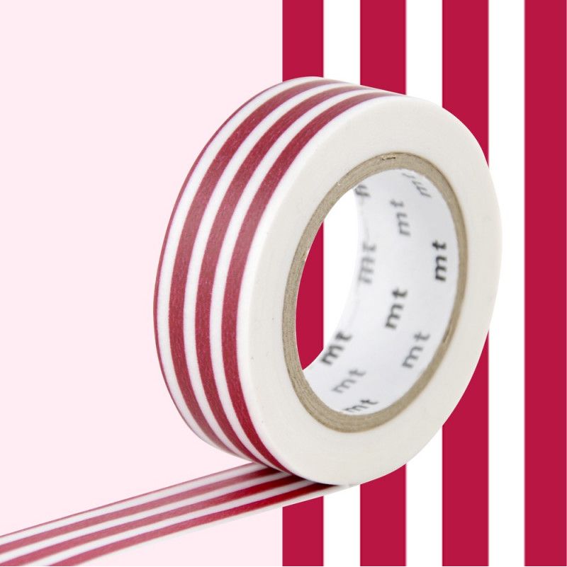 Masking Tape Motif lignes rouge Masking Tape Ikaipaka jeux &