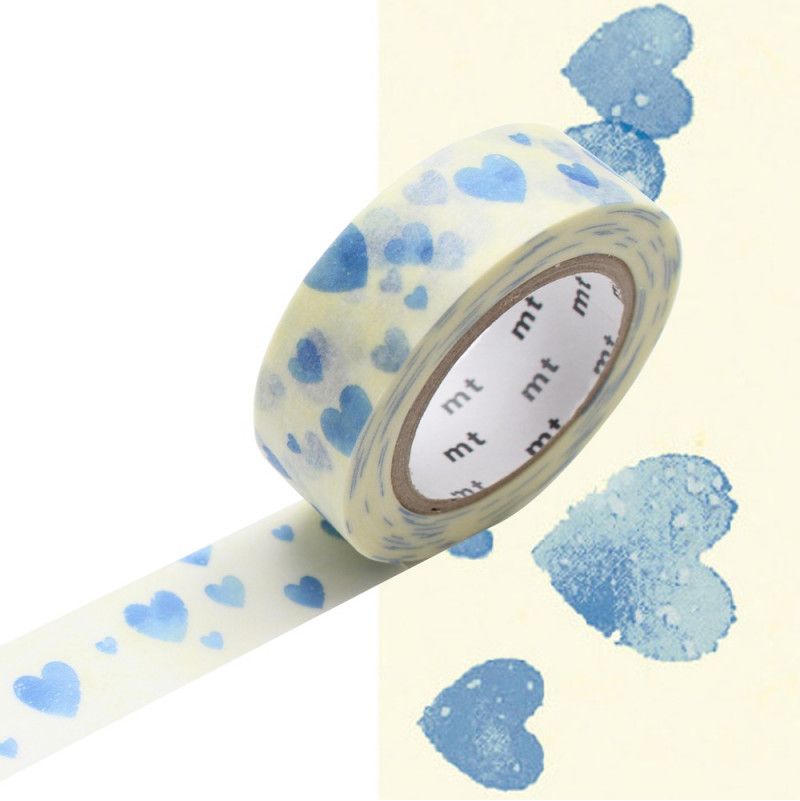 Masking tape nuée de coeurs bleu Masking Tape Ikaipaka jeux &