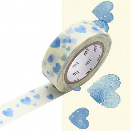 Masking tape nuée de coeurs bleu Masking Tape Ikaipaka jeux &