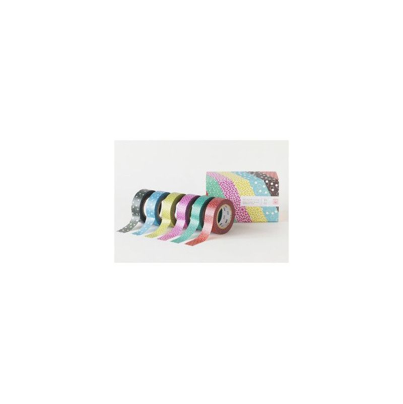Masking tape Boîte de 6 motifs Japonnais Tradition Wamon 4