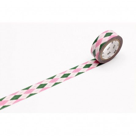 Masking Tape Motif écossais rose/vert Masking Tape Ikaipaka