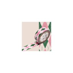 Masking Tape Motif écossais rose/vert Masking Tape Ikaipaka