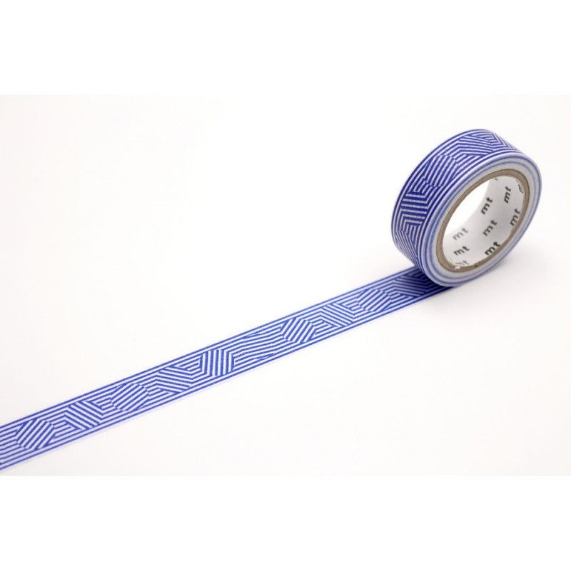 Masking Tape Motif lignes et cercles bleu Masking Tape Ikaipaka