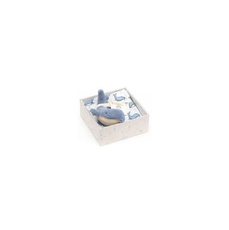 Wilbur Baleine et Muslin Coffret Doudou Jellycat Jellycat