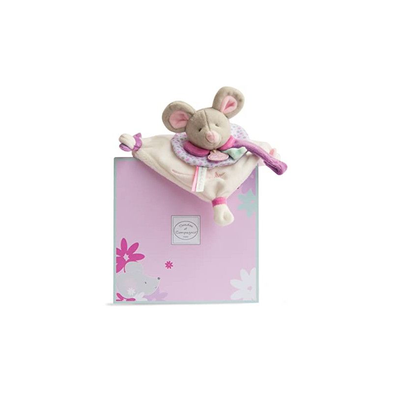 Doudou attache sucette Souris Pearly Doudou et compagnie