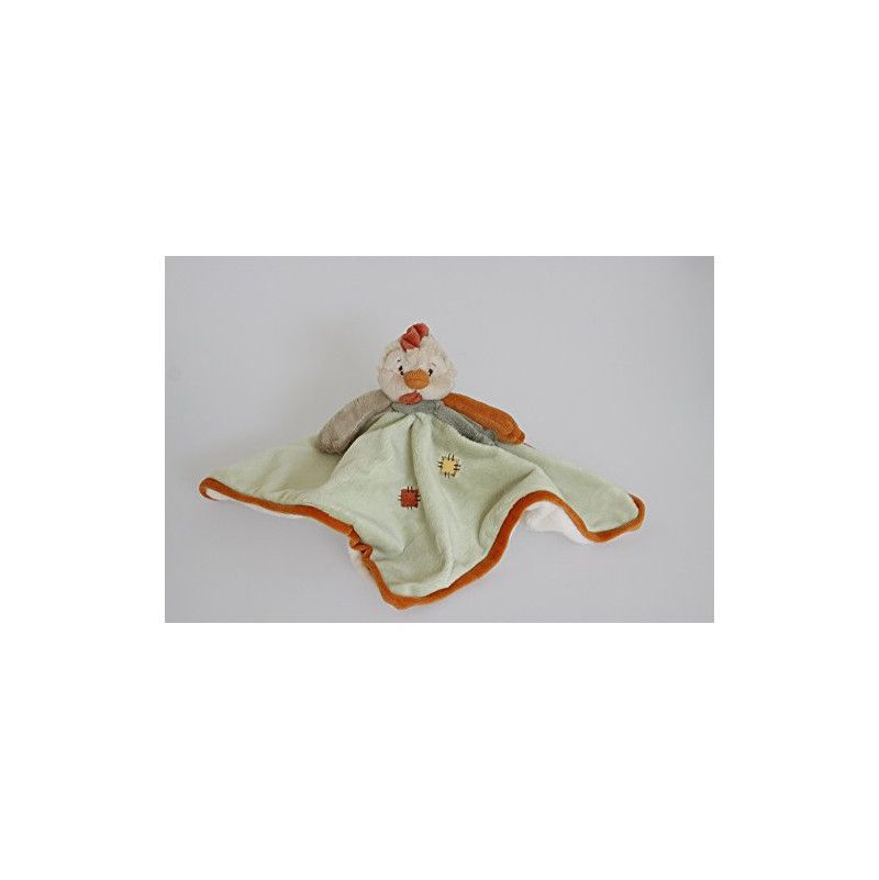 Doudou plat Coq - vert - Chicky Baby Rug Bukowski Ikaipaka jeux