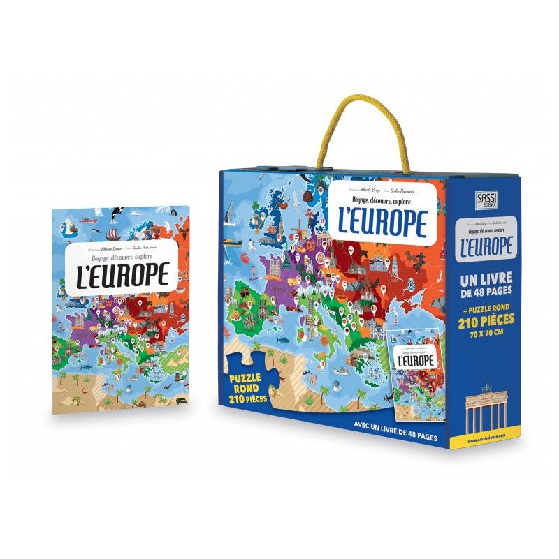 Puzzle + Livre - L'Europe Sassi Ikaipaka jeux & jouets Royan