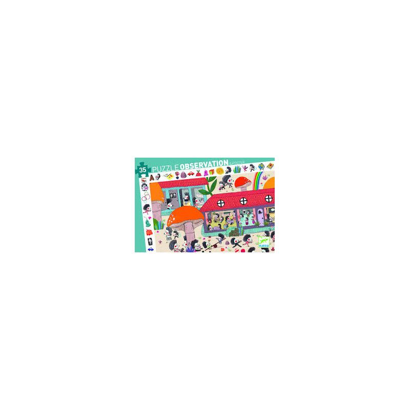 Puzzle Observation 35p L'école des hérissons Djeco Ikaipaka