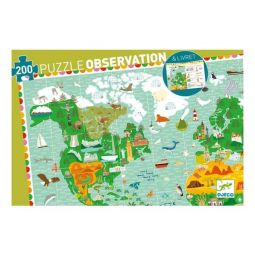 Puzzle Observation + livret 200p Le tour du monde Djeco