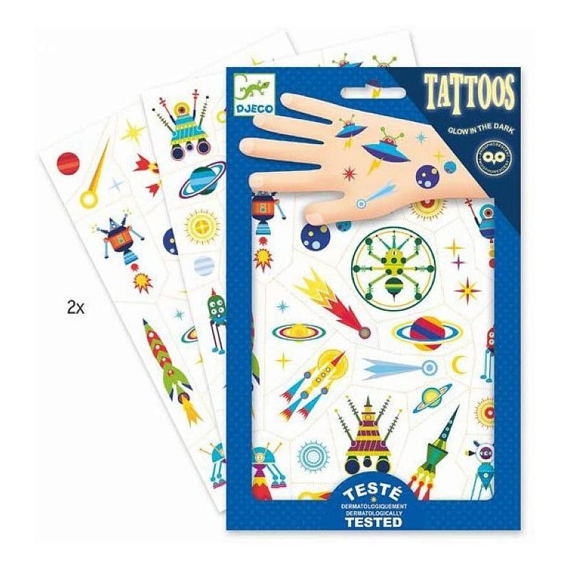 Tatouage -Tattoos - Space Oddity Djeco Ikaipaka jeux & jouets