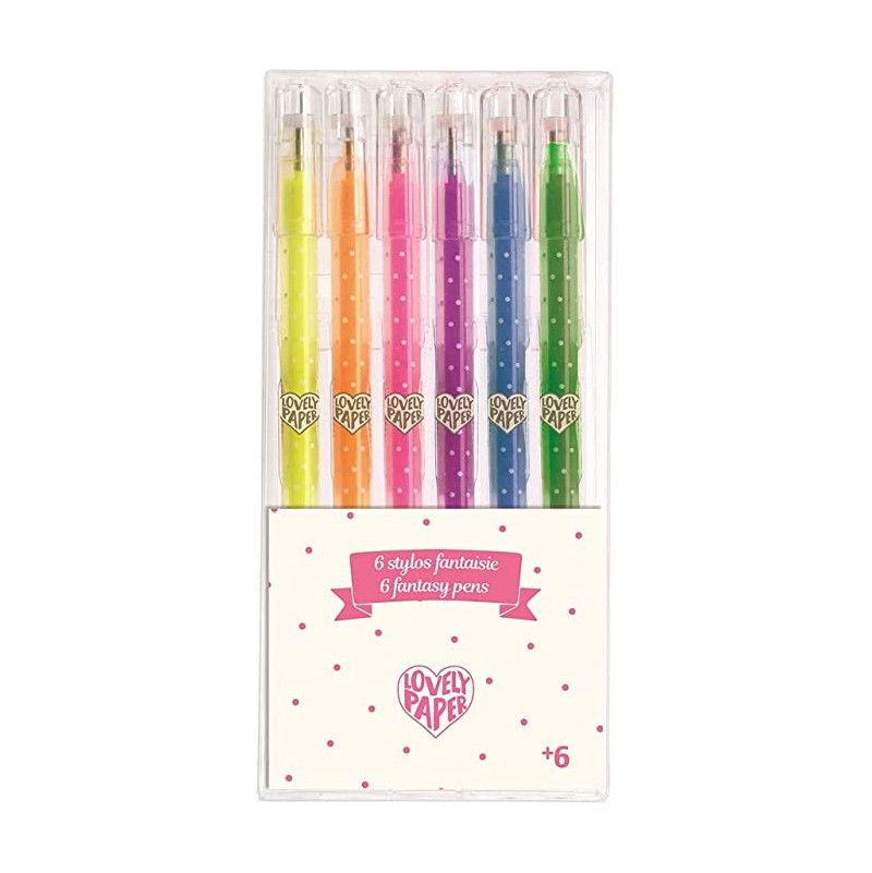 6 Stylos gel Fluo Djeco Ikaipaka jeux & jouets Royan