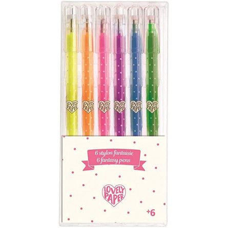 6 Stylos gel Fluo Djeco Ikaipaka jeux & jouets Royan
