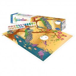 Aquarellum Géant Paravent Paon Sentosphere Ikaipaka jeux &