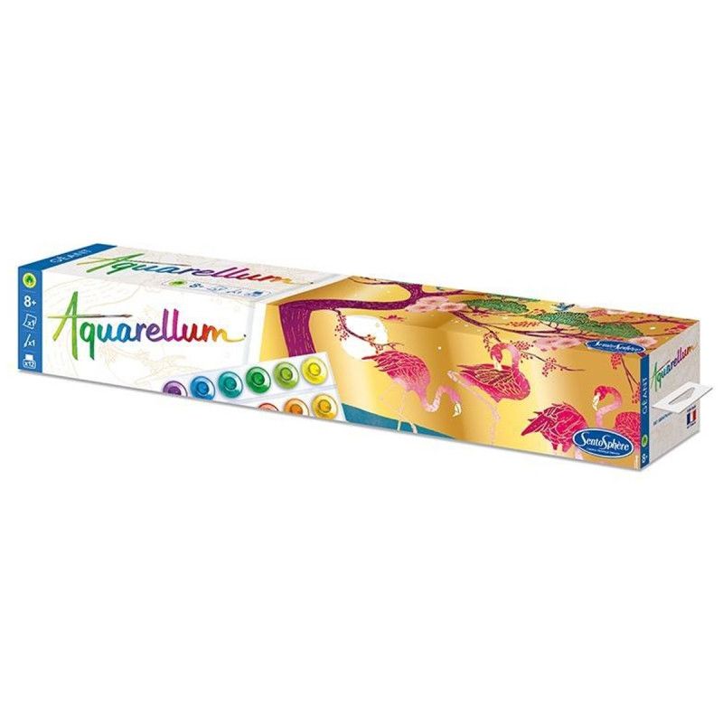 Aquarellum Géant Paravent Flamants Roses Sentosphere Ikaipaka