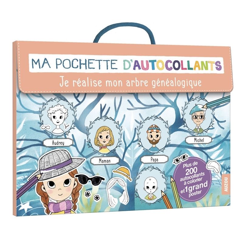 Ma pochette d'Autocollants Arbre généalogique AUZOU Ikaipaka