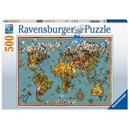 Puzzle 500 Mappemonde de Papillons Ravensburger Ikaipaka jeux &