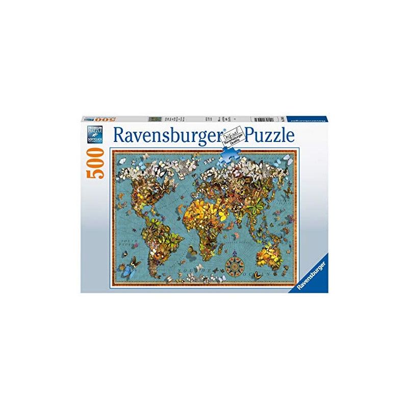 Puzzle 500 Mappemonde de Papillons Ravensburger Ikaipaka jeux &