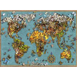 Puzzle 500 Mappemonde de Papillons Ravensburger Ikaipaka jeux &