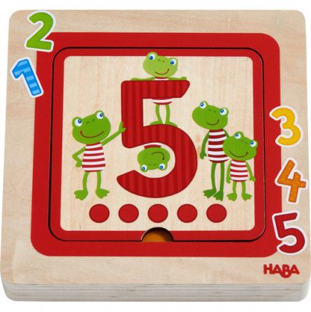 Puzzle en bois Amis des chiffres Haba Ikaipaka jeux & jouets