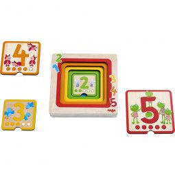 Puzzle en bois Amis des chiffres Haba Ikaipaka jeux & jouets