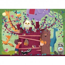 Puzzle + Livre L'Arbre aux animaux Sassi Ikaipaka jeux & jouets
