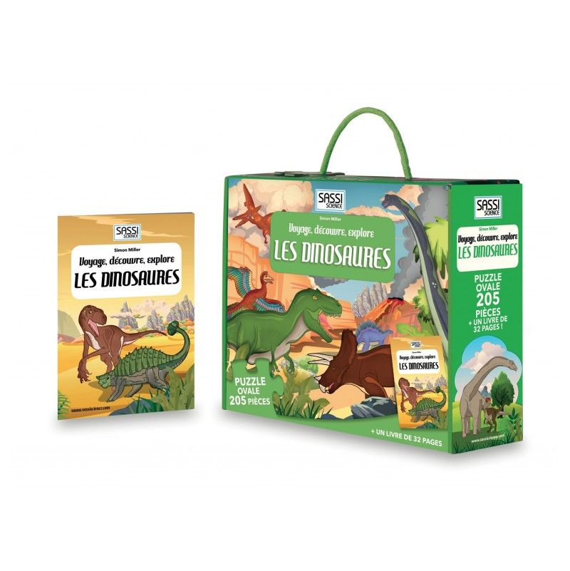 Puzzle + Livre Les Dinosaures Sassi Ikaipaka jeux & jouets Royan