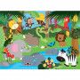 Puzzle + Livre Les animaux de la jungle Sassi Ikaipaka jeux &