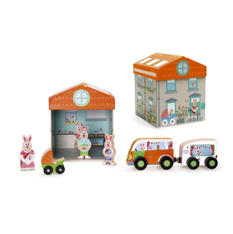Boîte à jouets Maison 2 en 1 Scratch Ikaipaka jeux & jouets